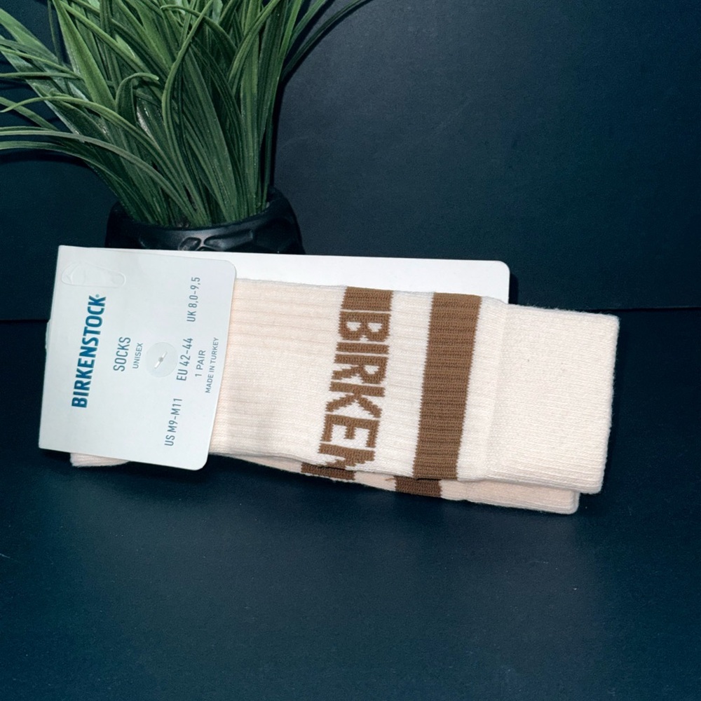 Birkenstock Men's Cream and Brown Casual Socks